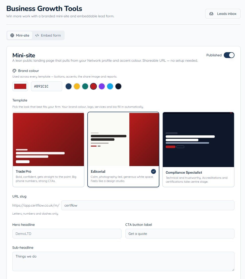Branded Mini-site & Lead Form