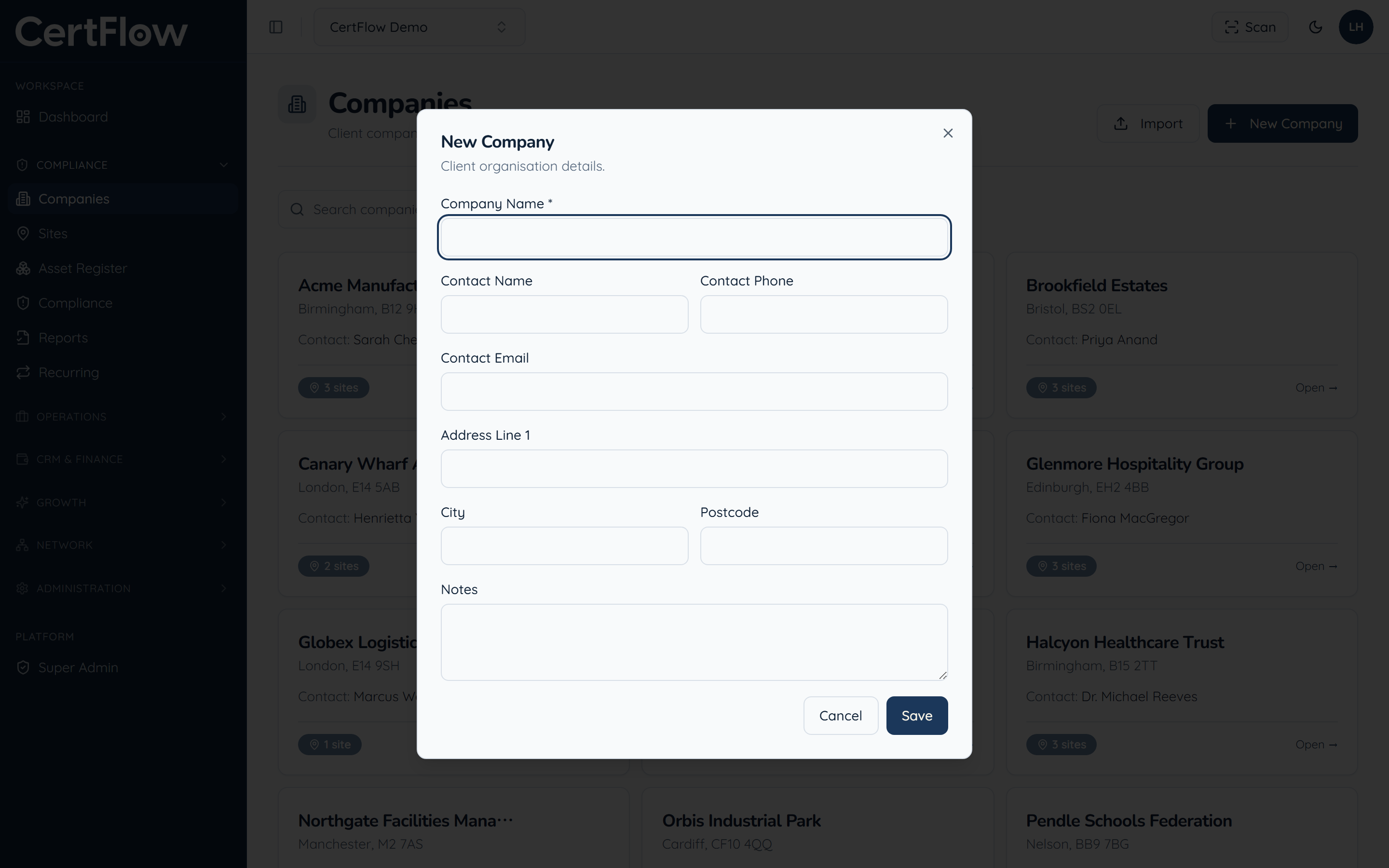 How to add a client: Enter the client details