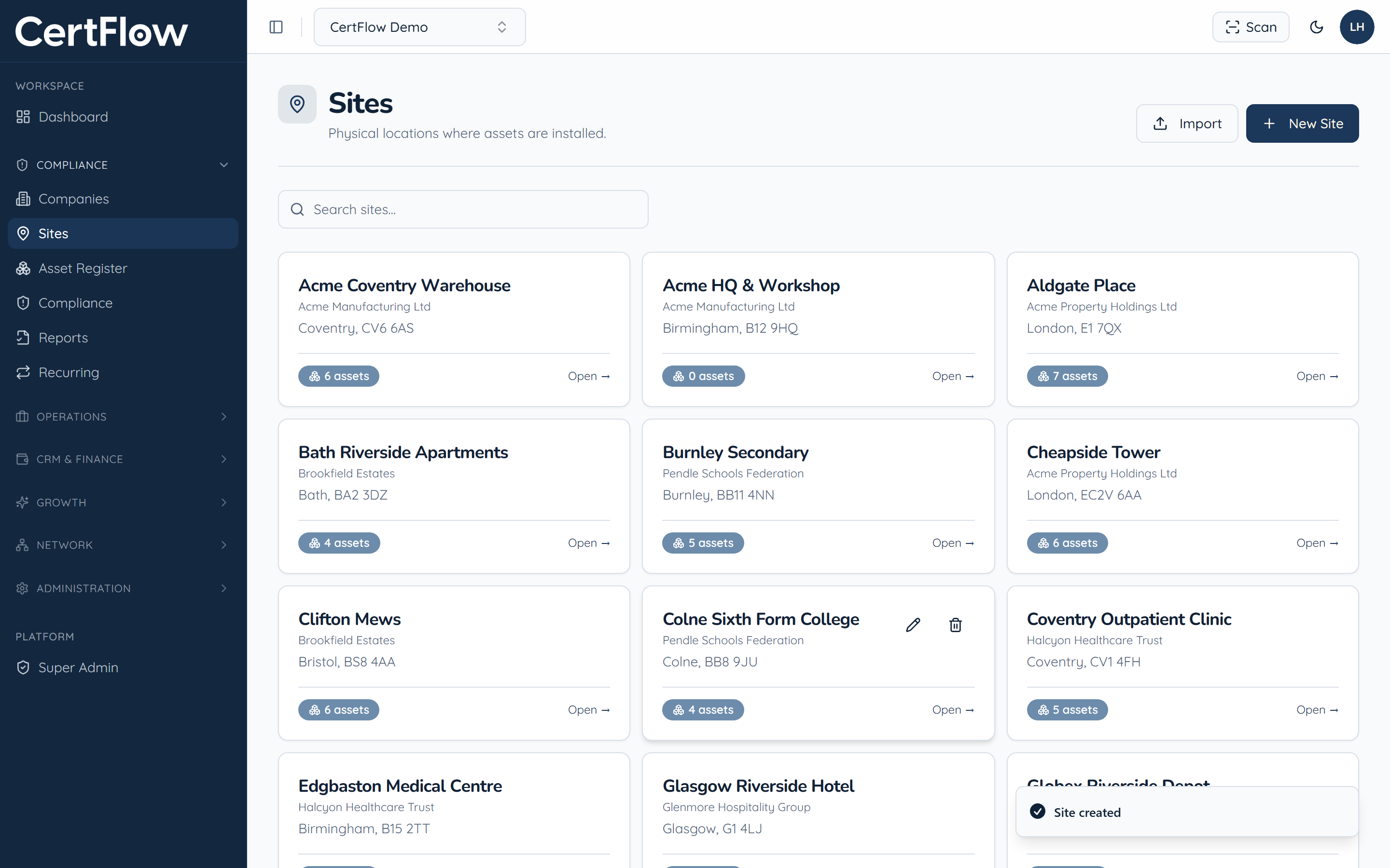 How to add a site: Save