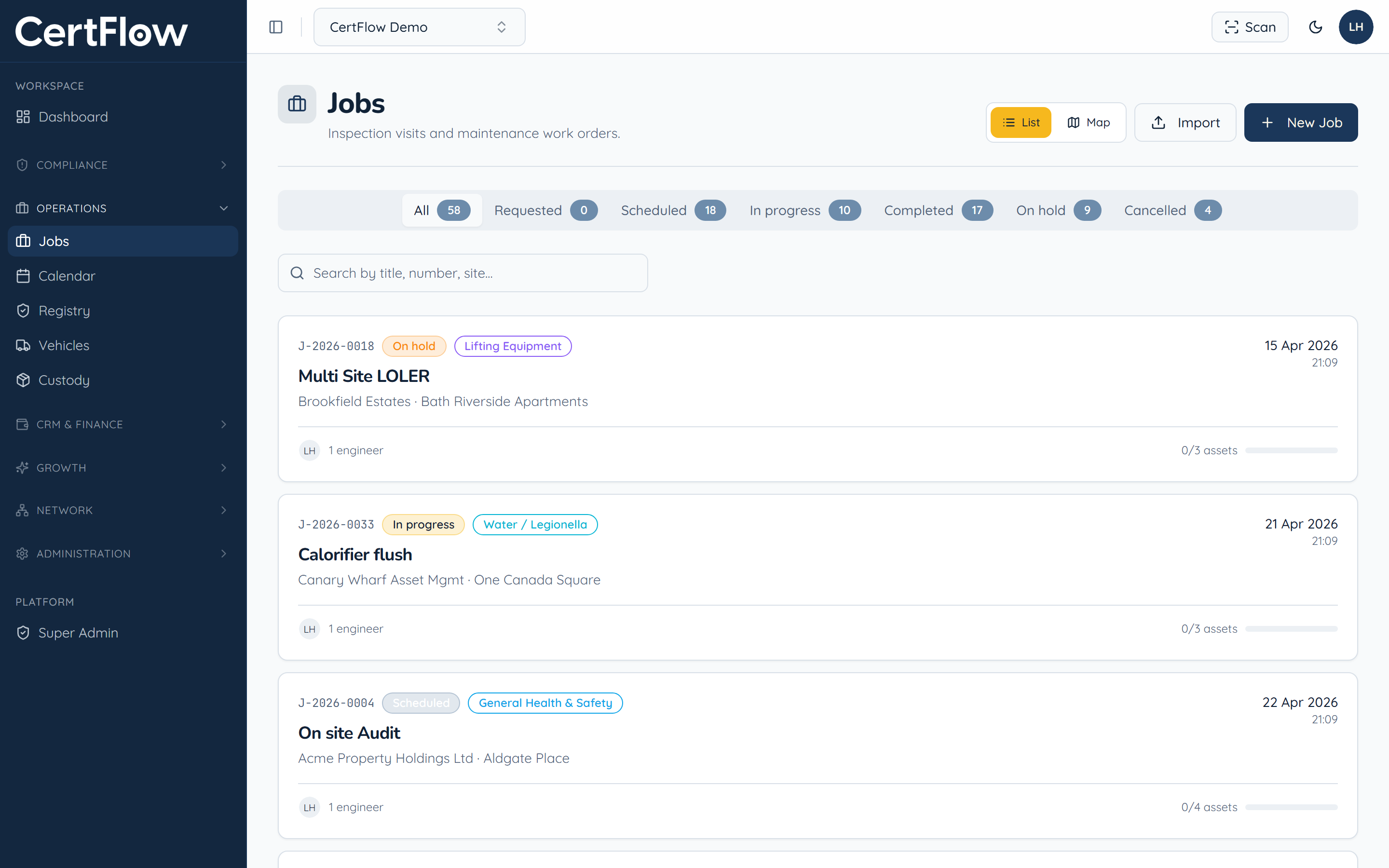 How to schedule a job: Open Jobs and click New Job
