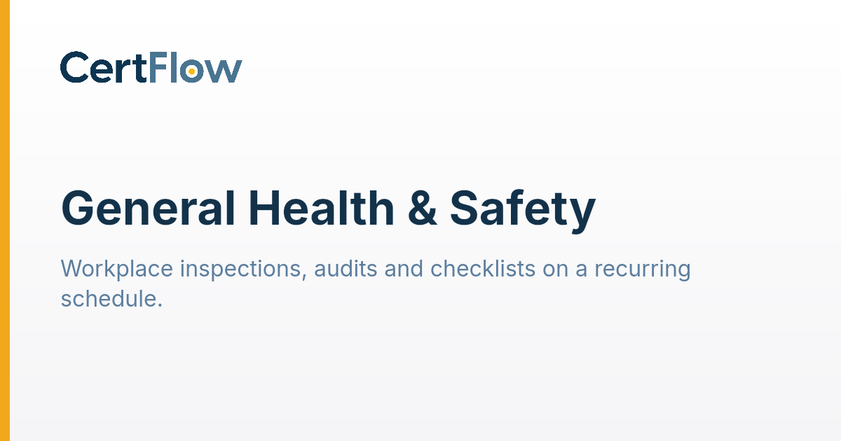Hasawa Basic Health and Safety Compliance Software | HASAWA 1974 | CertFlow